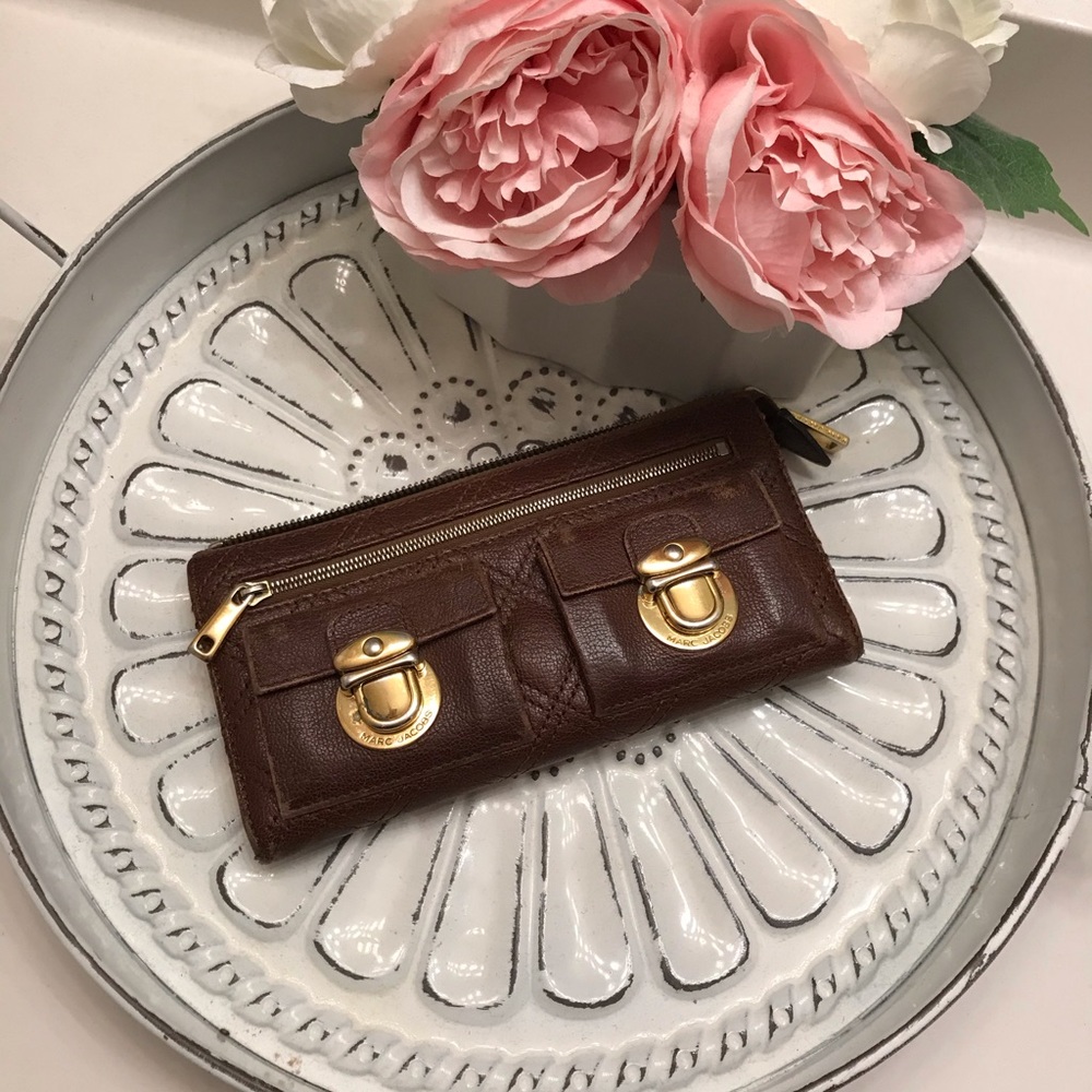 Marc Jacobs Quilted Brown Leather Wallet